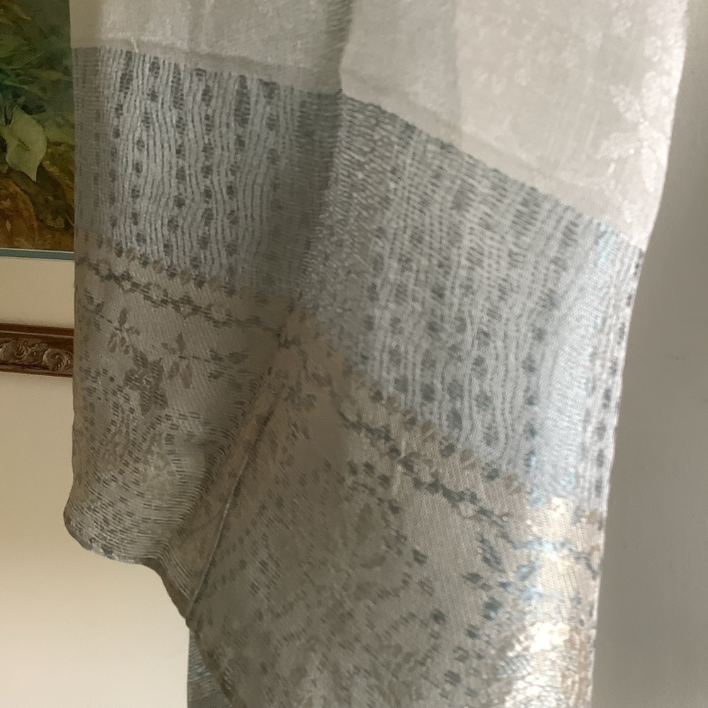 Sheer Silk Striped Rectangular Scarf - Picture 4 of 14